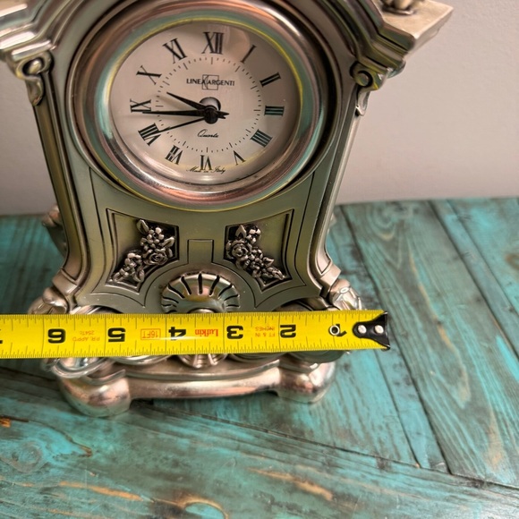 Vintage Argenti Italy Silver Plate Table Shelf Mantel Clock - Picture 8 of 13
